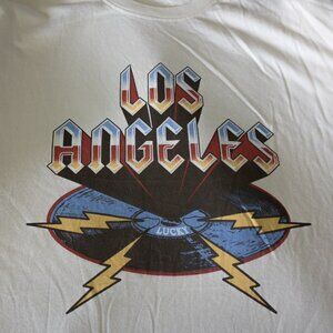 Lucky Brand NWT Retro Style Los Angeles Cream Graphic Unisex T-Shirt